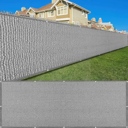LIUNADM Balkon Sichtschutz Wetterfest 95 x 140 cm Atmungsaktiv, Wasserdurchlässig, HDPE Sichtschutz Terasse, Balkon Abdeckung mit Kabelbinder, Reißfest für Garten Terrasse, Hellgrau