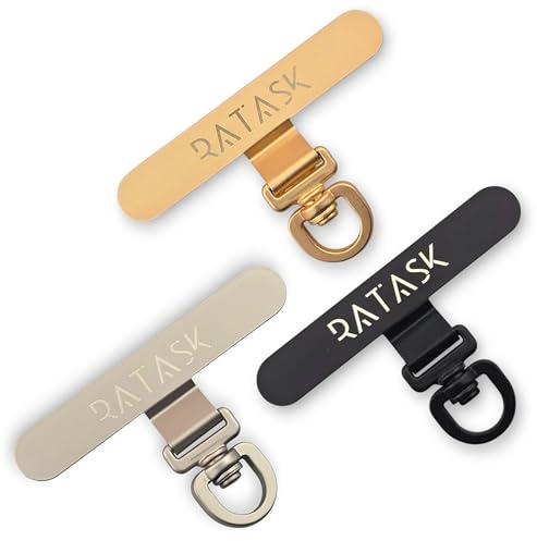 RATASK Tether Tab for Phone Lanyard, Mobile Phone Strap Tether Patch, Universal Tether Patch, Durable Metal or Soft Fabric Option, Pack of 3
