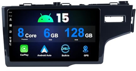 MISONDA 2 Din 9in IPS Touch Screen Android 15 Car Stereo For Honda FIT Jazz 2014-2017 - [6GB+128GB] - Built-in DSP/Carplay - Camera+Mic -Support GPS DAB WIFI BT5.0 SWC Mirrorlink Head unit
