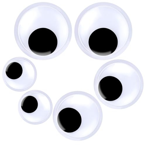 HaiFafafaing Große Wackelaugen Selbstklebend 6 Stück Wackelaugen Groß 5,8,10cm für DIY Basteln Handwerk Dekoration Halloween-Partydekorationen