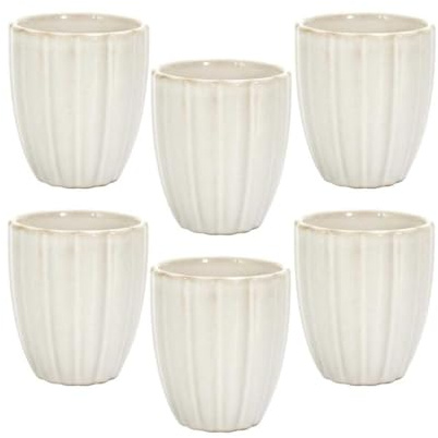 AltoBuy Set de 6 Tasses à Expresso Beiges en céramique (12cl) - Shelly