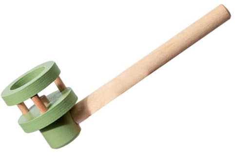 Toddmomy Floating Blowing Ball Toy for Kids, Wooden Handheld Balance Blow Game, Green Suspended Floating Sphere for Children’s Lung Capacity Training and Party Play