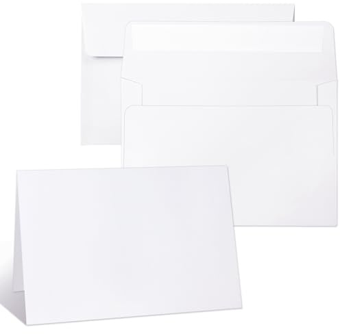 44 Pack Blank Cards and White Envelopes 4x6, Self-Seal A4 Envelopes with Folded Cardstock set, for DIY greeting cards,Thank you Cards, Wedding Birthday Christmas Invitations and Various Occasions