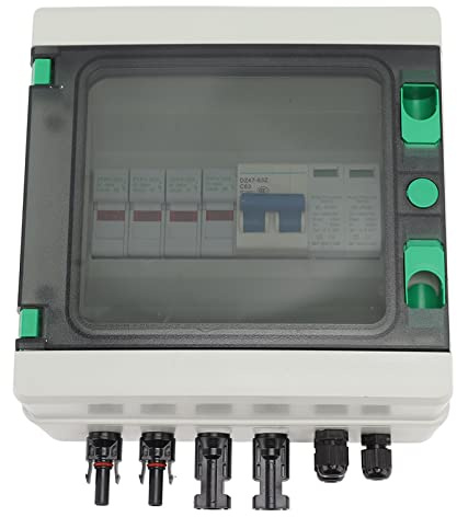 Haofy Solar PV Combiner Box Zuverlässige 15A Sicherung Blitzschutz Wasserdicht für Photovoltaik-Gittersystem, Kunststoffmaterial