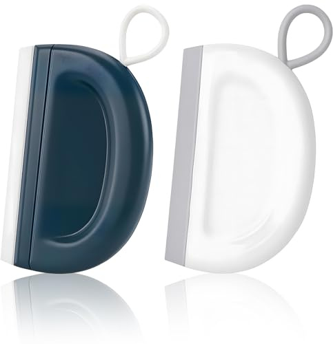 YAOYYG 2 pezzi Mini raschietto per pulire vetri per doccia, raschietto per doccia, in silicone professionale, piccoli raschietti, per porte da doccia, bagno e cucina (bianco e blu)