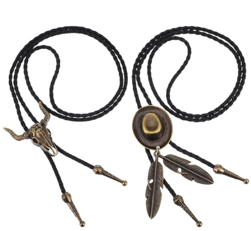 Ticha 2 st bolo-slips, västerländsk cowboy- och cowgirl-slips, för bröllop, fester, rodeo, vardagskläder