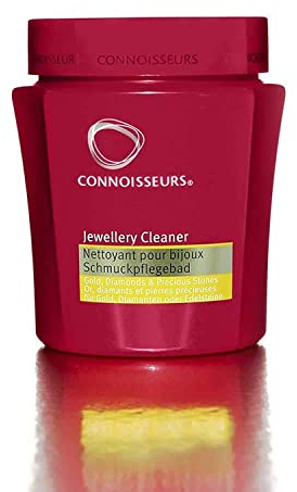 Connoisseurs Smyckesrengöringsbad – flytande rengöringsmedel lösning för guld, diamanter, platina och ädelstenar – dippbricka och borste ingår – 250 ml