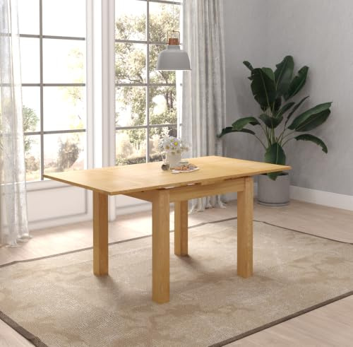 Hallowood Furniture Waverly Oak Solid Wood Small Extendable Dining Table