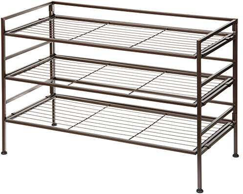 Amazon Basics 3-Lagiges Schuhregal Für 9 Paare, Braun, 68 D x 32 W x 47.5 H cm