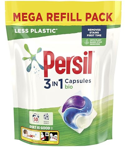 Persil Bio Wash Capsules Luminous Stain Remover Mega Refill Pack 1.36kg (50 Washes)
