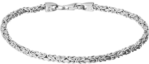 FILANGO 925er Silber Königsarmband rhodiniert/vergoldet Silberfarben Länge: 23cm | Stärke: 5mm