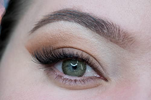 MYSALENS® Lentilles De Contact De Couleur Nature Ocre Ochre Naturelle très haute opacité Kit De Rangement Boitier Pince applicateur Offert 12 Mois sans correction