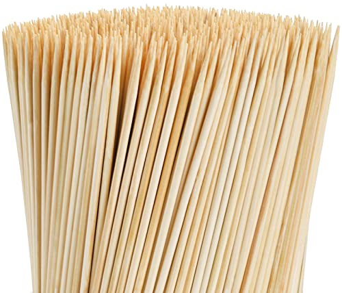 Fasmov 1000 Pack Natural Bamboo Skewer Sticks, Bamboo BBQ Appetizer Skewers for Grilling, Kabob, Fruit, Appetizers, Cocktail, Brunch, Chocolate Fountain, 8-Inches