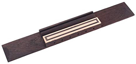 Klassische Gitarrenbrücke Braun aus Ahorn und Palisander Go04 | Gitarrenbau und Reparatur, Ersatzteil mit Saiteneinlagen, Leicht zu Montieren
