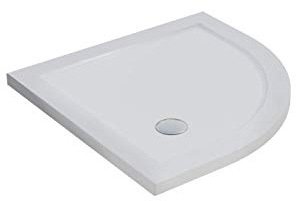 Piatto Doccia 80x80 Semicircolare Acrilico Bianco Lucido Ultraslim Altezza 4cm Piletta Inclusa