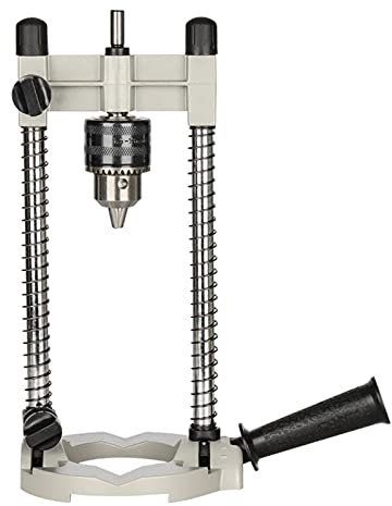 Soporte de taladro multifuncional, Accesorio guía de taladro ángulo ajustable 45-90 °, soporte guía taladro de ángulo taladro múltiples ángulos, para taladro eléctrico (Con portabrocas)