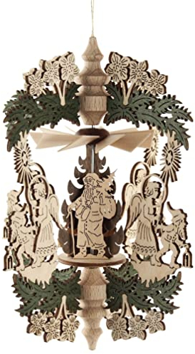 Wärmespiel Christrose Engel mit Zwerg und Weihnachtsmann zum Hängen