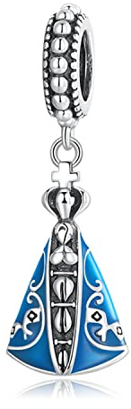 NewL Breloque Patronus du Brésil en argent sterling 925 et émail bleu pour bracelet porte-bonheur, Argent sterling