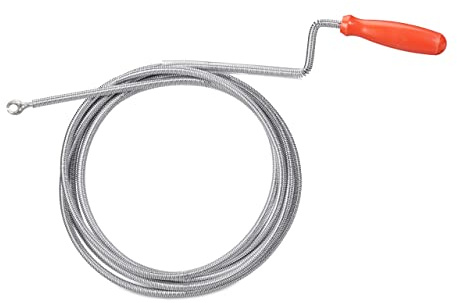 Relaxdays Desatascador de Tuberías con Garra, Limpieza Mecánica de Cañerías, WC, Ducha, Lavabo, 6 mm x 3 m, Plateado