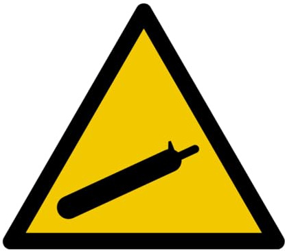 W179 Gas Cylinder, Warning Sign and Sign, Choice of Sizes
