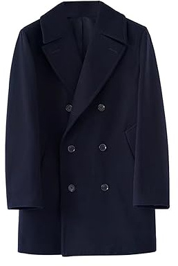 Trench-Coat Chaud Pour Homme, Manteau Croisé En Mélange De Laine, Couleur Unie, Veste Coupe-Vent, Automne Et Hiver