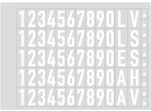 Dreifke® Aufkleber - Selbstklebende Folienziffern und -buchstaben, weiß, 25 mm SH, 70 Stück