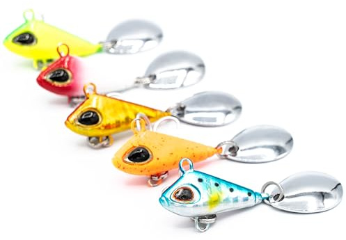 Mister Tackle JS-1 Angelköder Jigspinner Set Spoon für Barsch und Forelle - 5 Kunstköder inklusive Box
