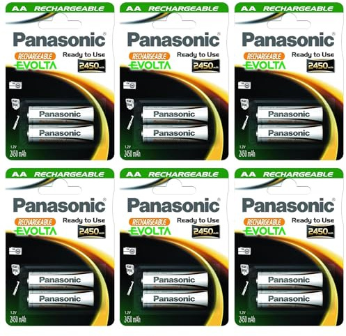 PANASONIC Confezione da 6 blister da 2 batterie ricaricabili Evolta AA (Mignon)/HR6 2450 mAh - 1,2 V