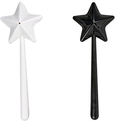 6 Salero Varita Estrella - 18 Cm Salero Varita Mágica, Alero Y Pimentero VaritaMágica, VaritaMágica Cocina, Dispensador De Sal Y Pimienta Especieros Con Agujeros (Black*3+White*3)