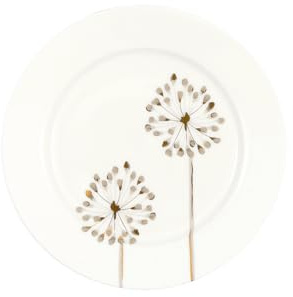 GreenGate Teller KLEIN LARYN Weiß mit Pusteblumen 15 cm Dessertteller