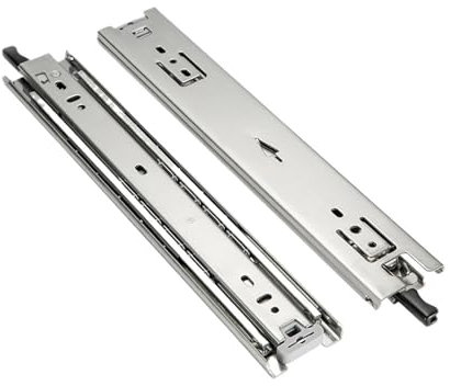 Unterbau-Schubladenschienen mit Soft-Close-Funktion, robuster Möbelgleiter mit Sicherheitsschloss, 250 mm Kugellager, dreifach gefaltet, Vollauszug, 68 kg Kapazität, Fahrzeugschublade, verbesserte