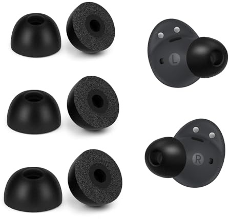 Seminer Memory Foam Ear Tips for Samsung Galaxy Buds2 Pro | Memory Foam Earbud Tips Set of 6, 3 Sizes Ear Tips-Black