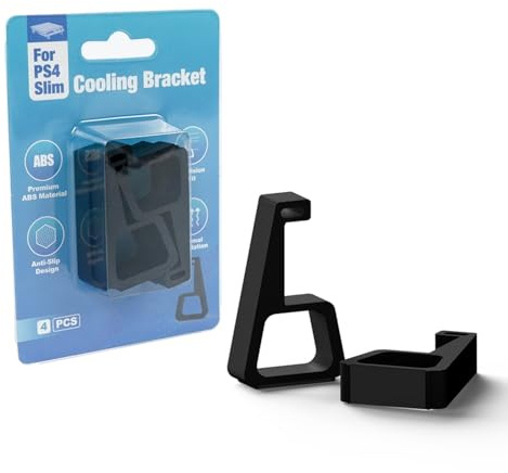 BITFUNX 4 staffe di raffreddamento per accessori PS4, design aggiornato per una vestibilità sicura, supporto verticale orizzontale per console di gioco PS4 Fat/Slim/Pro