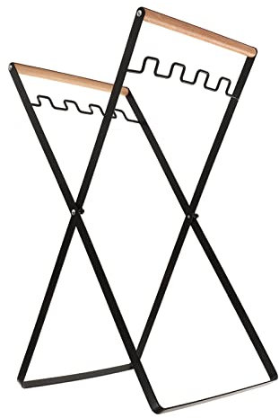 flexman Support de Sac Poubelle Pliable Noir, Organisateur de Sac Poubelle Portable, Support de Sac à Feuilles Polyvalent pour L'Extérieur, Support pour Déchets de Camping, Recycla