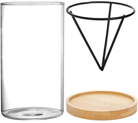 Avocadobaum-Startervase, Avocado-Anbauvase - Avocadobaum-Anzuchtset, 3-teilig, Holzsockel, Starter-Vase,Glas-Anzucht-Blumentopf, Sprossen-Wachstumsvase für Frauen