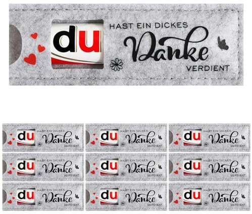 BOFUNX 9pcs Du hast ein dickes Danke verdient Geschenke für Schokolade Verpackung Hülle Filz Schokoriegel Geschenk Verpackung Team Geschenk Rücktritt Geschenk Mitarbeiter Geschenk