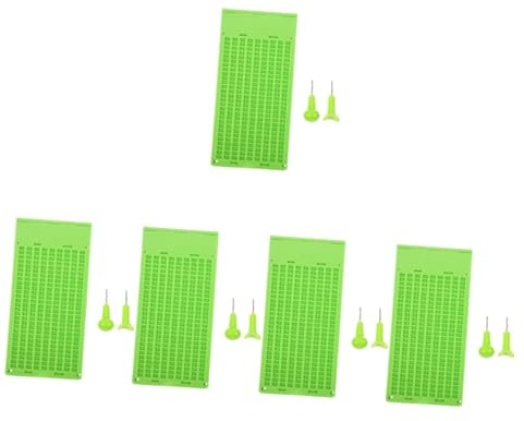 Ipetboom 5sets Tavoletta Braille Con Punteruolo Per Scrittura Braille Penne Per Non Vedenti Strumento Didattico e Portatile Per Apprendimento
