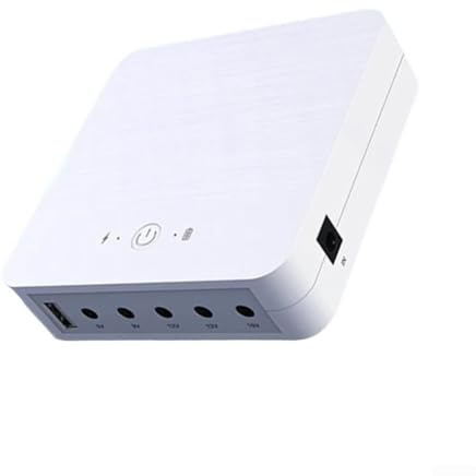 Eawfgtuw Mini batería de respaldo de alimentación ininterrumpida de 13200 mAh | Para router 5 V 9 V 12 V 19 V salida multidispositivo | Carcasa ignífuga compatible