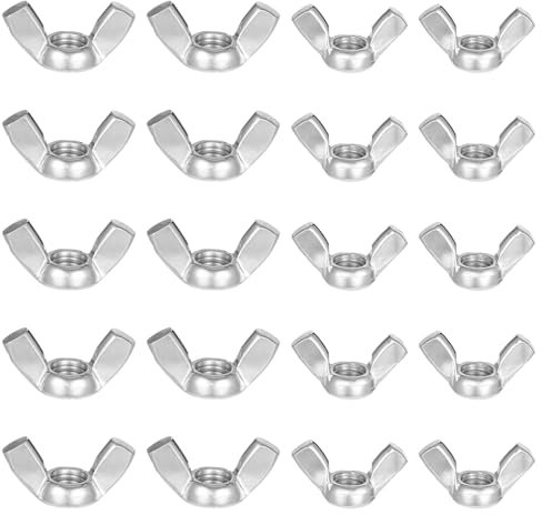 20 Pcs 2 Sizes M6 & M8 Wing Nuts, Quality Stainless Steel Butterfly Nut, Fasteners Parts, Hand Twist Tighten Hardware