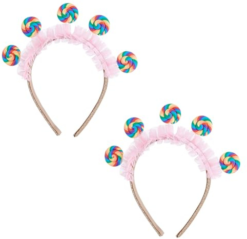 HOBBIESAY 18cm Lollipop Kopfschmuck Bunter Prinzessinnen Kopfschmuck Blumenschmuck Niedlicher Haarschmuck Für Damen Süßigkeiten-Themen-Party Cosplay Zubehör