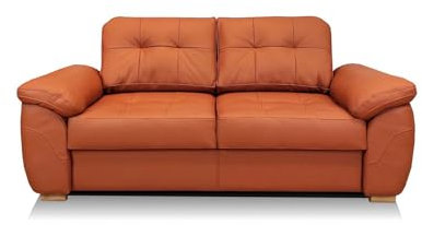 Quattro Meble Gesteppt Echtleder 2 er Sofa Oxford Pik aus dickem und strapazierfähigem Leder (Breite 160 cm)