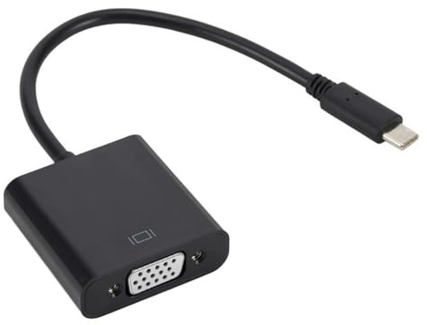 Illkjasfc Câble adaptateur USB de type C femelle vers VGA femelle pour ordinateur portable de bureau, connexion vers écrans VGA, câble de connexion femelle vers câble femelle