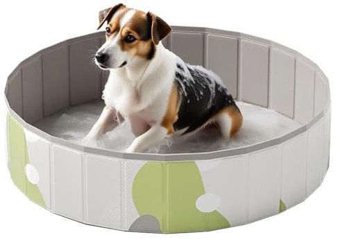 Ahuuen Piscina plegable, piscina infantil plegable para perros cachorros, construcción rápida, fácil almacenamiento para niños, diversión al aire libre, bañera para mascotas, para jardín, terraza