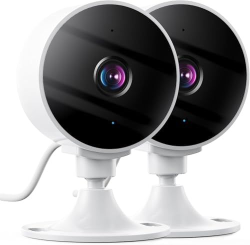 Elelink Inomhuskamera 2K 3MP, WiFi Babyvakt och Husdjurskamera med Rörelsedetektering, Tvåvägs-ljud, Nattseende, Kompatibel med Alexa och Google Assistant, SD/Cloud, Endast 2,4GHz WiFi