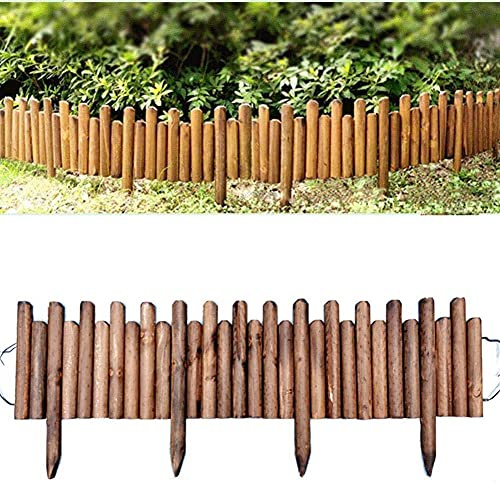Flexible Lawn Fence, 1,2 m Log Rolle Grenze Feste Lattenzaun Panel Rand Garten Terrasse Outdoor Rasen Kanten(25x120cm)