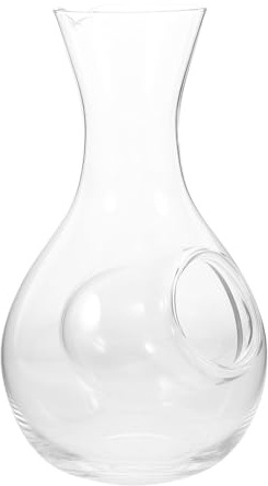 KALLORY Glass Sake Decanter with Ice Pocket, 300ml Japanese Glass Wine Carafe, Medium-sized Slanted Mouth Pitcher for Chilled Sake and Wine Serving at Home Or Parties