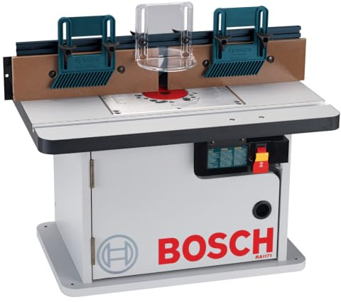 BOSCH RA1171 25-1/2 in. x 15-7/8 in. Benchtop Laminated MDF Top Cabinet Style Router Table with 2 Dust Collection Ports
