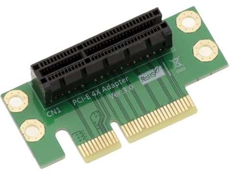 KALEA-INFORMATIQUE 90°-Riser-Winkeladapter für PCIe-Steckplatz x4. Zur horizontalen Montage Einer PCI-Express-Karte x1 x2 x4.