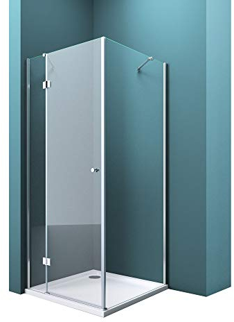 Mai & Mai Duschkabine 80x80 Eckeinstieg Eckdusche Duschabtrennung 6mm ESG Sicherheitsglas inkl. NANO-Beschichtung Klarglas R05K