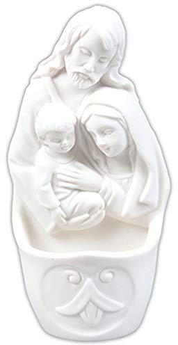 CBC The Holy Family Jesus Joseph Mary Holy Water White Resin Font